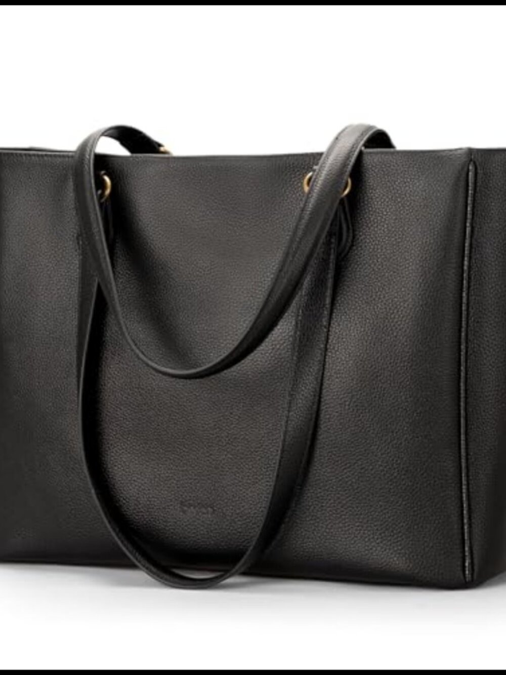 Genuine Leather Tote Bag with 15.6" Laptop Sleeve for Work